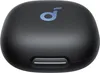 A black charging case for earbuds with a blue logo on top. Produktbild-Vorschau