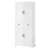 Armoire haute à 2 portes et 2 tiroirs, armoire de rangement Voir les images du produit 11