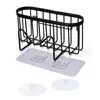 A black wire rack for a kitchen sink, with adhesive stickers and suction cups for mounting. Produktbild-Vorschau