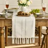 Artoid Mode Boho Creme Landhausstil Quasten Tischläufer, Produktbild-Vorschau 3
