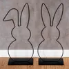 2er Set Hase Aufsteller Metall H50cm Schwarz Osterdeko Produktbild-Vorschau 2
