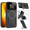 A collage of images showing a phone case with a ring holder and magnetic attachment feature, along with a phone inside the case. Produktbild-Vorschau