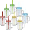 Trinkglas mit Deckel und Strohhalm - 8er Set / je 480 ml - Produktbild-Vorschau 1