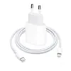 A white Apple USB-C power adapter and a white Lightning to USB-C cable are arranged on a white background. Náhľad obrázku produktu