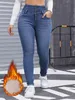 ASKSA Damen Thermo Jeans Gefuetterte Stretch Winter Produktbild-Vorschau 2