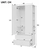 MODFU Kleiderschrank Weiß mit Spiegel,80×40×180 Produktbild-Vorschau 7