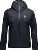 Schwarze Hardshelljacke für Herren von Black Diamond; Modell Men"s Fineline Stretch Shell; mit Kapuze und Reißverschluss.