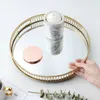 Vintage Plateau miroir Rond Métal Verre miroir Plateau déco Voir les images du produit 1
