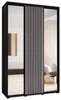 Šatníková skriňa FIDELIA 2 - 150/45 cm, čierna / biela / Náhľad obrázku produktu 2