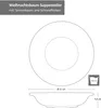 A line drawing of a soup plate with dimensions and capacity indicated. Podgląd zdjęcia produktu