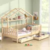 Kinderbett mit Lattenrost, Schubladen und Regal, 90x200 cm, Produktbild-Vorschau 1