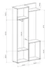 A technical drawing with dimensions of a wardrobe set. Voir les images du produit