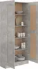 A tall cabinet with its doors open, showing shelves stocked with dishes and cups. Náhled obrázku produktu