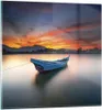 Bilder auf glas - Einteilig - Westen Sonne Boot - 40x40cm - Produktbild-Vorschau 1