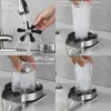 A collage of four images showing a sink rinser being used to clean cups. Náhled obrázku produktu