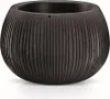 A dark, ribbed planter pot is shown against a white background. Produktbild-Vorschau