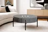 Couchtisch HARMONY NATURE 65cm Knocheneinlage Schwarz Weiß Produktbild-Vorschau 2