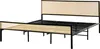 BELIANI Bett Schwarz Metall mit Lattenrost 180x200 cm Hohes Produktbild-Vorschau 4