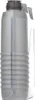 A close-up, side view of a gray plastic bottle with a black cap. Produktbild-Vorschau