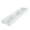 A white drawer with three compartments and wheels on a white background. Produktbild-Vorschau