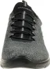 A front view of a black and gray Skechers sneaker. Produktbild-Vorschau