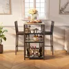 A bar table with two stools in a room with a window and a plant. Náhľad obrázku produktu