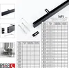 A collage of product images and a size chart for a curtain rail system. Anteprima dell’immagine prodotto