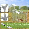 A product image showing outdoor chicken coops with animals inside and detailed close-ups of the assembly components, set against a grassy field and sky background. Náhled obrázku produktu