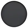 A top-down view of a round, black plant stand. Voir les images du produit
