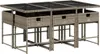 vidaXL 7-tlg. Garten-Essgruppe mit Kissen Grau Poly Rattan Produktbild-Vorschau 3