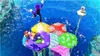 Characters from the Mario franchise are on colorful mushroom platforms in a blue underwater environment. Produktbild-Vorschau