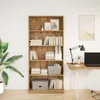 vidaXL Artisan dubová knihovna 80x24x176 cm materiál na Náhled obrázku produktu 3