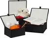 Set di 3 cestini portaoggetti Relaxdays, con coperchio e Anteprima dell’immagine prodotto 1