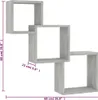 A set of three interlocking cube shelves against a white background, with dimensions indicated by measurement lines and text. Náhľad obrázku produktu