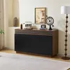 Credenza Merax con 4 ante nere, cassettiera con 2 cassetti, Anteprima dell’immagine prodotto 5
