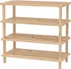 A wooden shoe rack with four shelves against a white background. Anteprima dell’immagine prodotto