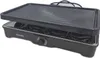A black Severin raclette grill is shown from a diagonal angle. Voir les images du produit