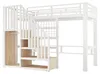 Cama alta de 90 x 200 cm con escalera de almacenamiento, Vista previa de la imagen del producto 9