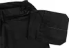 A close-up view of a black work garment, showing a zippered pocket and a flap pocket. Anteprima dell’immagine prodotto