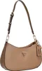 A beige handbag with a brown strap and a gold-colored logo. Produktbild-Vorschau