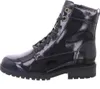 A black patent leather lace-up boot shown from the side against a white background. Náhled obrázku produktu