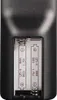 The back of a black remote control showing the battery compartment with two AAA batteries inserted. Voir les images du produit