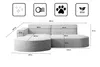 A diagram showing the dimensions of a sectional sofa. Produktbild-Vorschau