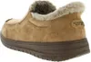 A close-up side view of a tan slipper with faux fur lining. Produktbild-Vorschau