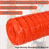 A rolled-up orange plastic safety net is shown, with text overlays describing its features. Náhled obrázku produktu