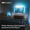 A living room with a TV, sofa, and speakers, showcasing a wireless home system. Anteprima dell’immagine prodotto