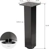 A black metal table leg with dimensions indicated by text and lines. Produktbild-Vorschau