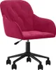 A burgundy velvet office chair with a black base and wheels, shown against a white background. Náhled obrázku produktu