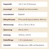 A table listing the specifications of a product. Produktbild-Vorschau