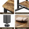 A collage of four close-up images highlighting features of a table and stools set. Produktbild-Vorschau